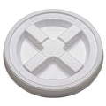 Plastic Pail Lid, Dia 12-3/8 In, White