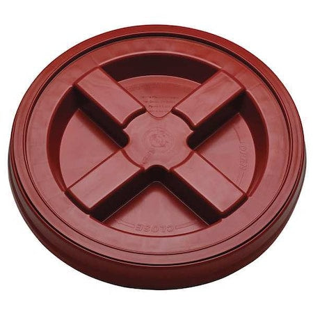 Plastic Pail Lid, Dia 12-3/8 In, Red