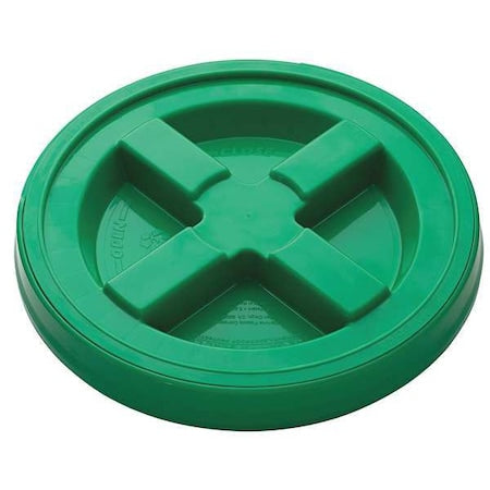 Plastic Pail Lid, Dia 12-3/8 In, Green