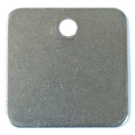 Blank Tag, Aluminum, 2 in H x 2 in W, Silver, Square, 25 PK