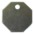 Blank Tag, Stainless Steel, 1 1/4 in H x 1 1/4 in W, Silver, Octagon, 100 PK