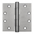 Door and Butt Hinge, Steel, Screw-On Mounting, 1 5/8 in Leaf W x 3 1/2 in Leaf H, Satin Chrome