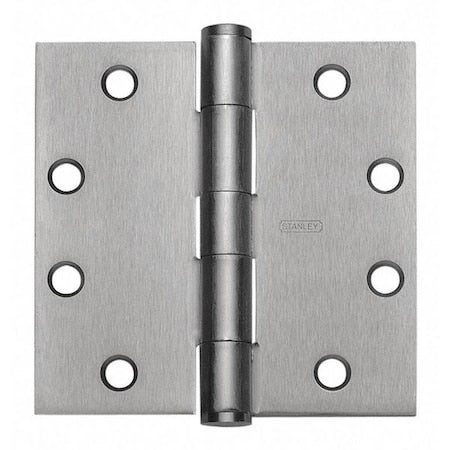Door and Butt Hinge, Steel, Screw-On Mounting, 1 5/8 in Leaf W x 3 1/2 in Leaf H, Satin Chrome