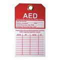 Tag, AED, Cardstock, 5 in H x 4 in W, White, Rectangle