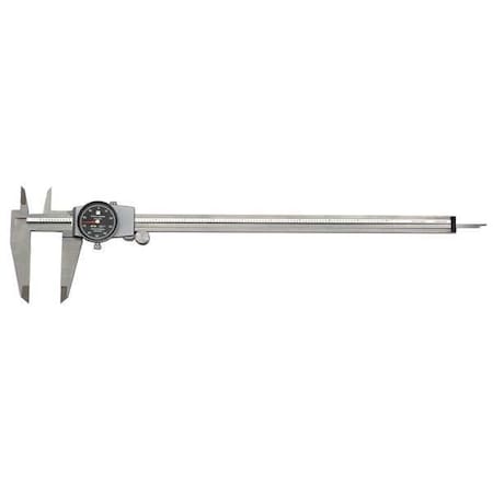 Dial Caliper, Range 12 In, Jaw 2.5 In