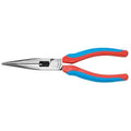 7 13/16 in XLT Long Nose Plier, Side Cutter Plastisol And Code Blue Grips Handle