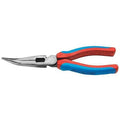 7 51/64 in Long Nose Plier, Side Cutter Plastisol And Code Blue Grips Handle