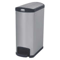 Slim Jim Step-On 13 gal Rectangular Step-On Can, Silver/Black, Foot Pedal, Stainless Steel