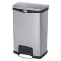 Slim Jim Step-On 13 gal Rectangular Step-On Can, Black, Foot Pedal, Stainless Steel, 13 5/8 in