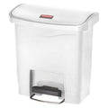 Slim Jim Step-On 4 gal Rectangular Slim-Profile Plastic Can, White, Foot Pedal, Plastic, 14 7/8 in