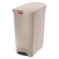 Slim Jim Step-On 24 gal Rectangular Slim-Profile Plastic Can, Beige, Foot Pedal, Plastic, 15 7/8 in