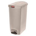 Slim Jim Step-On 18 gal Rectangular Slim-Profile Plastic Can, Beige, Foot Pedal, Plastic, 14 3/4 in