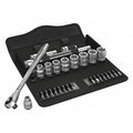 3/8" Drive Deep Socket Set, SAE, 29pcs, Skt Wrch St, Chrm, 6Pt, 1/4 - 3/4 in