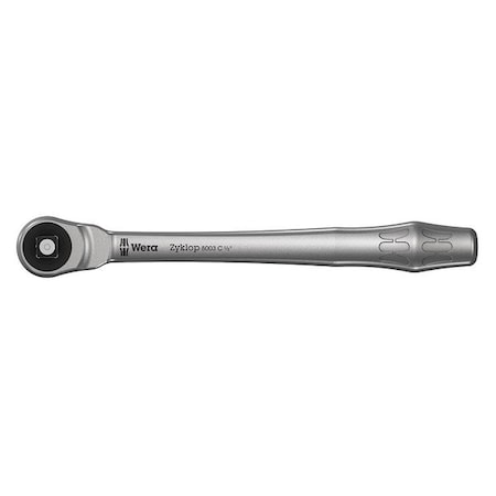 1/2" Drive 76 Geared Teeth Pear Head Style Hand Ratchet, 11" L, Satin Finish