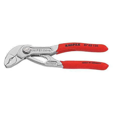 5 in V-Jaw Tongue and Groove Plier Serrated, Plastic Grip