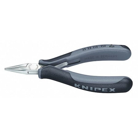 4 1/2 in Chain Nose Plier Multi-Component Grip Handle