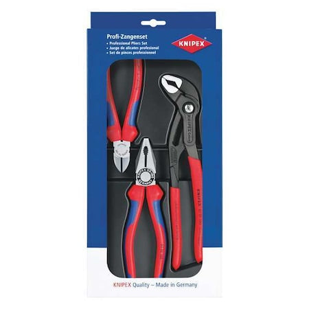 3 Piece Bi-Material Grip Plier Set Non-Slip Plastic Coating/Two-Color Multi-Component Grips Handle