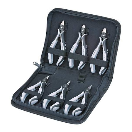 6 Piece Bi-Material Grip Precision Plier Set Ergonomic Handle