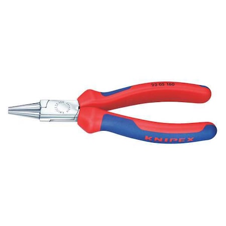 6 1/2 in 22 Round Nose Plier Multi-Component Grip Handle