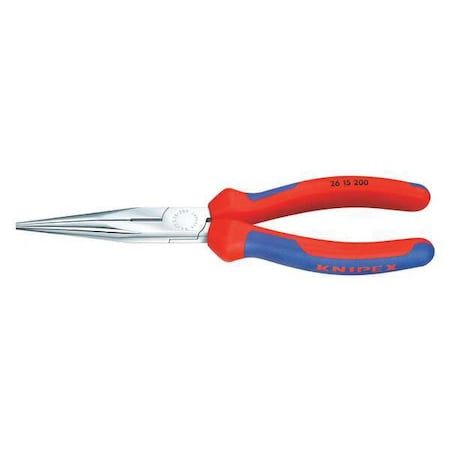 8 in Long Nose Plier, Side Cutter Multi-Component Grip Handle