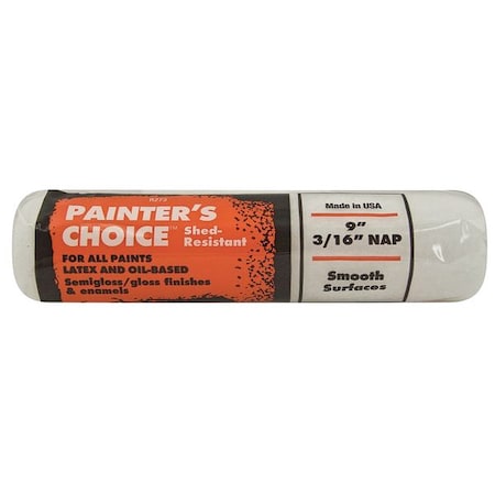 9" Paint Roller Cover, 3/16" Nap, Woven Fabric