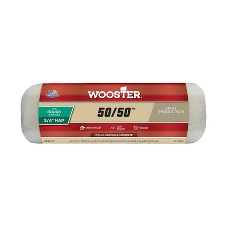9" Paint Roller Cover, 3/4" Nap, Knit Lambswool/Polyester