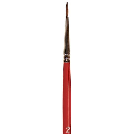 #2 Artist Soft, Red Sable Bristle, Paint Brush, Wood Handle