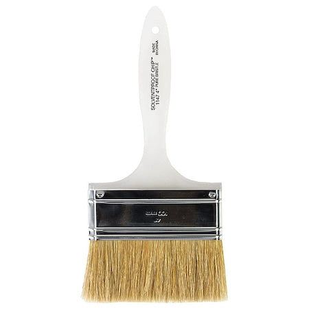 4" Chip Soft, White China Bristle, Paint Brush, Plastic Handle