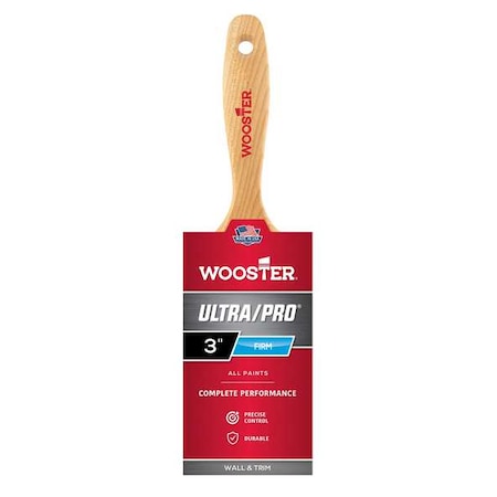 3" Varnish Firm, Nylon/Polyester Bristle, Paint Brush, Wood Handle