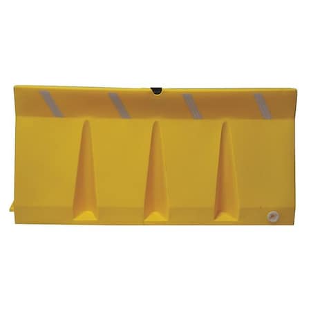 Polycade Traffic Barrier, Plastic, Diamond, 34 in Height, 73 3/4 in Length, 58 lb, Yellow
