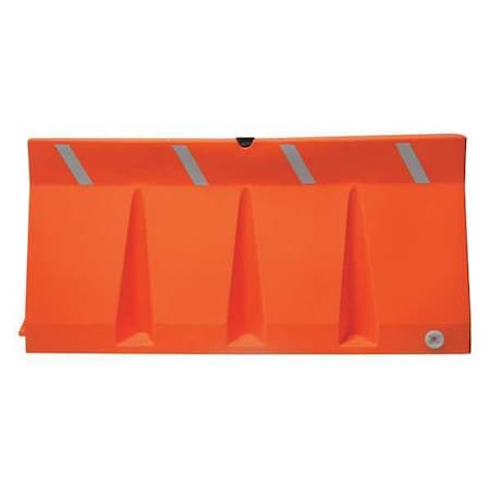 Polycade Traffic Barrier, Plastic, Diamond, 34 in Height, 73 3/4 in Length, 58 lb, Orange