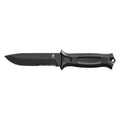 Fixed Blade Knife, Serrated, 4-13/16 in.