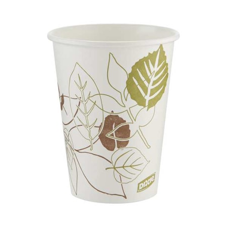 Disposable Hot cup 12 oz. White, Paper, Pathways, Pk1000