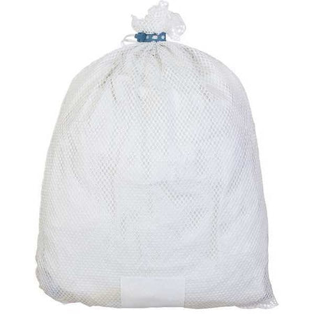 Rubber Closure, Light Weight Mesh Polyester, Laundry Bag, White