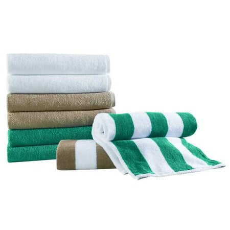 Pool Towel,Dark Linen/White Stripe,PK12