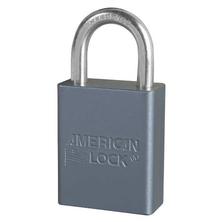 Padlock, Keyed Different, Standard Shackle, Rectangular Aluminum Body, Hardened Steel Shackle