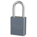 Padlock, Keyed Different, Long Shackle, Rectangular Aluminum Body, Hardened Steel Shackle, 3/4 in W