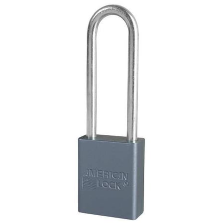 Padlock, Keyed Different, Long Shackle, Rectangular Aluminum Body, Hardened Steel Shackle, 3/4 in W