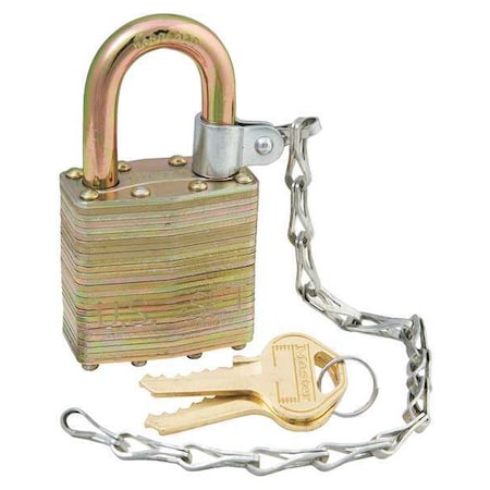 Padlocks, Keyed Alike, Standard Shackle, Rectangular Steel Body, Steel Shackle, 6 PK
