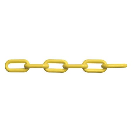 Yellow Plastic Chain, Weldlss, 8mm, 150ft L