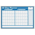 Calendar Planning Board, Plastic, 24 in, 36 in, Aluminum Frame, White/Blue, Gloss
