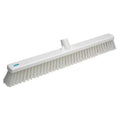 24 in Sweep Face Broom Head, Soft, Synthetic, White