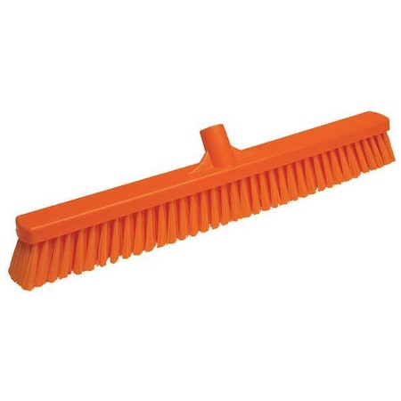 24 in Sweep Face Broom Head, Soft, Synthetic, Orange