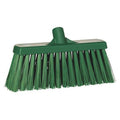 12 in Sweep Face Broom Head, Stiff, Synthetic, Green