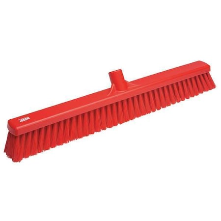 24 in Sweep Face Broom Head, Soft, Synthetic, Red