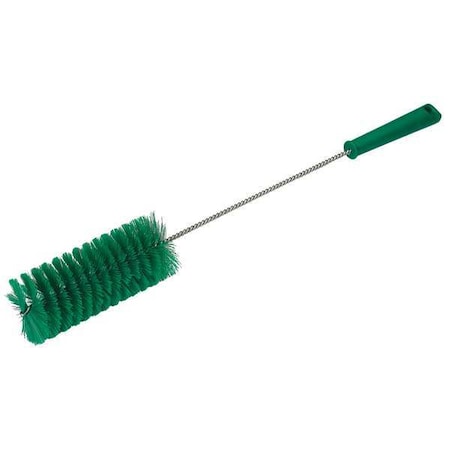 2 5/8 in W Tube and Valve Brush, Medium, 13 1/2 in L Handle, 5 51/64 in L Brush, Green