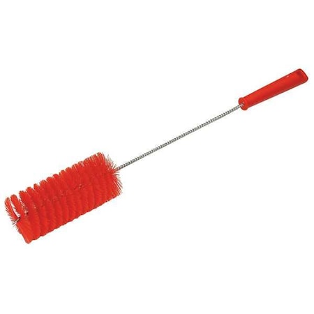 2 5/8 in W Tube and Valve Brush, Medium, 13 1/2 in L Handle, 5 51/64 in L Brush, Red