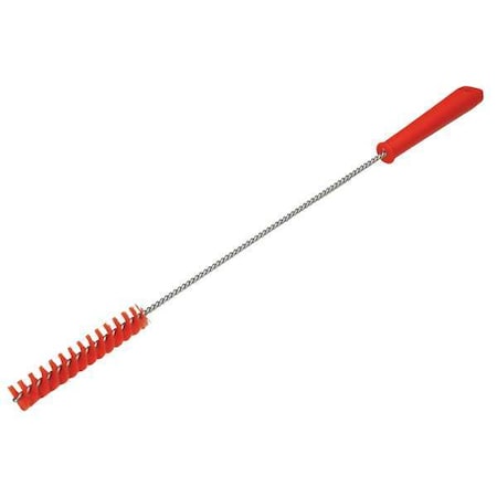 1 in W Tube and Valve Brush, Medium, 14 in L Handle, 5 57/64 in L Brush, Red, 19 9/10 in L Overall