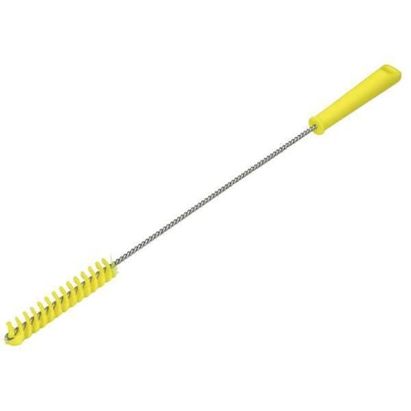 3/4" W Tube and Valve Brush, Medium, 14 in L Handle, 5 57/64 in L Brush, Yellow