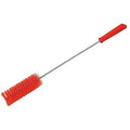 1-5/8" W Tube and Valve Brush, Stiff, 13 3/4 in L Handle, 5 in L Brush, Red, 19 57/64 in L Overall